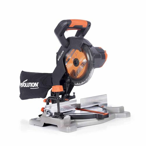 Pokosová AKU stolová píla EVOLUTION R185CMS-Li s 3x 2Ah batériami a 2-portovou nabíjačkou ZADARMO