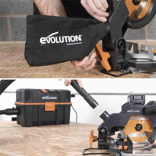 Pokosová AKU stolová píla EVOLUTION R185CMS-Li s 3x 2Ah batériami a 2-portovou nabíjačkou ZADARMO